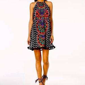 Trina Turk for INC Tasseled Tribal Print Halter Dress Size M